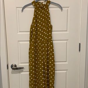 Mustard polka dot romper